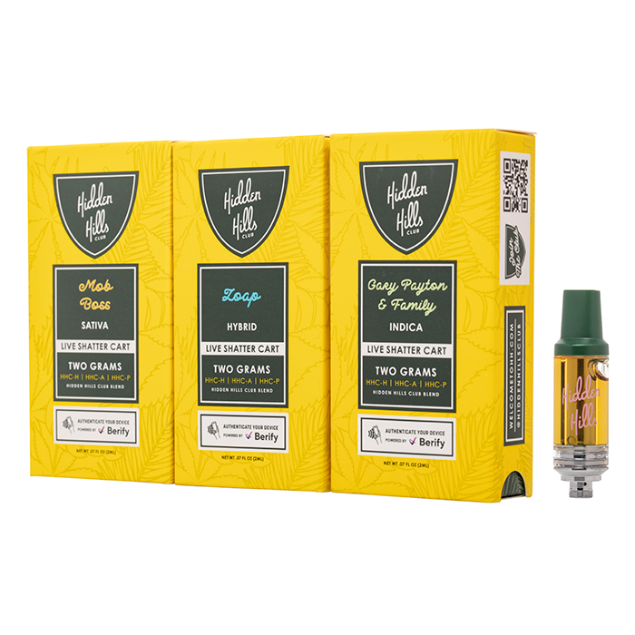 Hidden Hills Live Shatter HHC Cartridge 2G